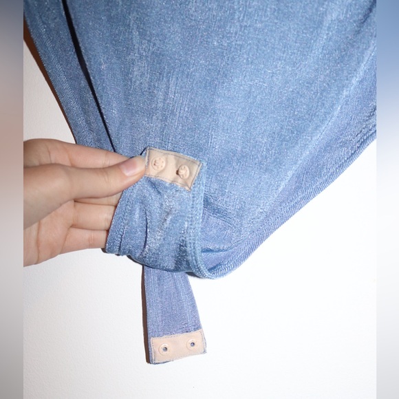 Alix NYC Designer | One Shoulder Blue Bodysuitt Size Medium - Picture 5 of 8